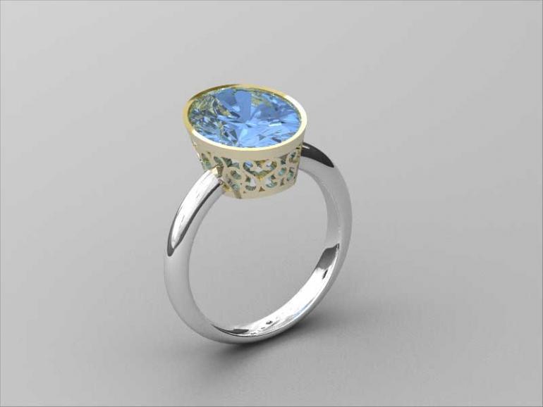 Project of ring with topaz
